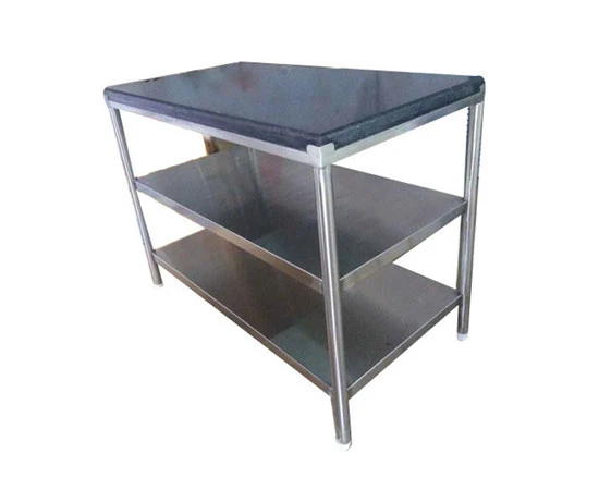 Stainless Steel Table With Polished Granite Table for Kitchen